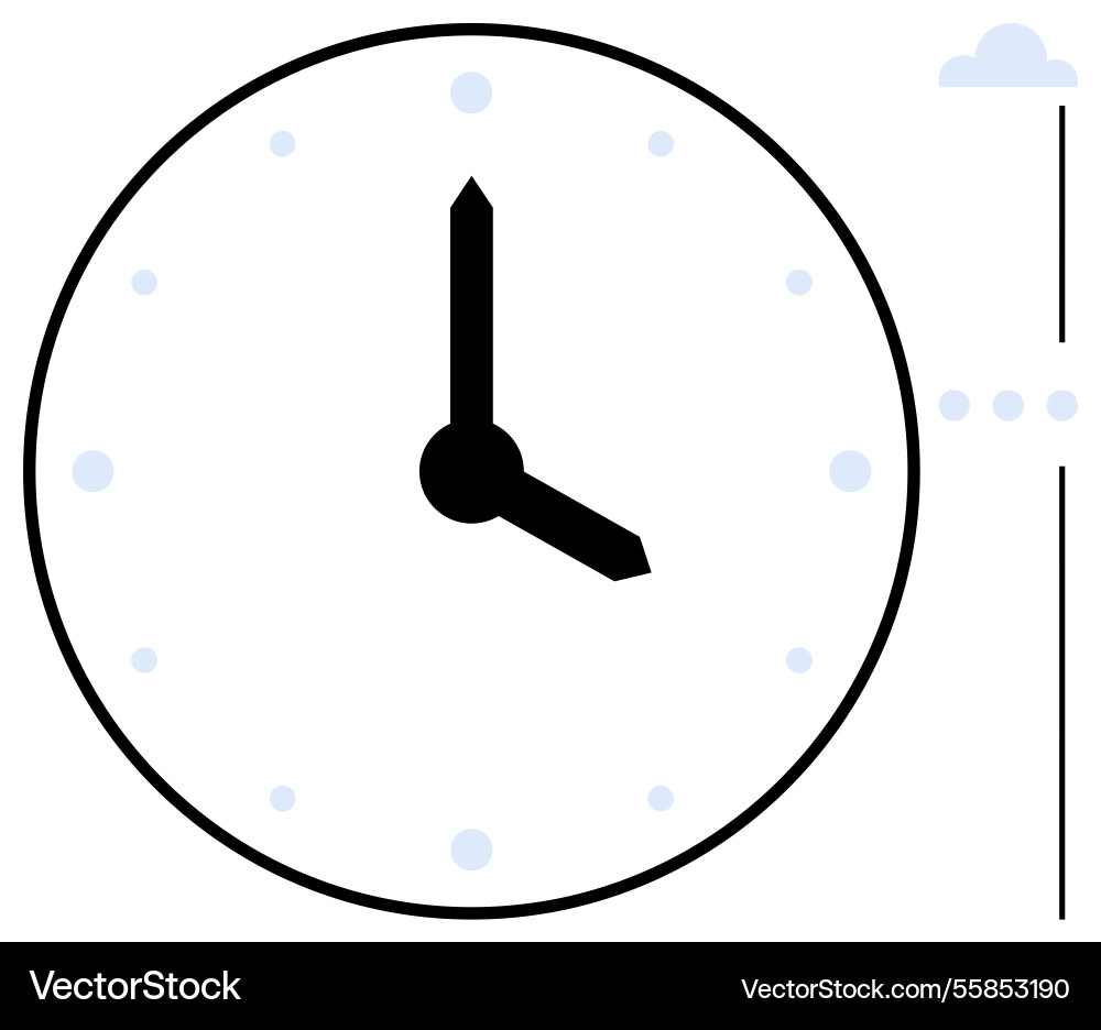 Minimalist analog clock with dotted time markers Minimalist analog clock with dotted time markers vector image