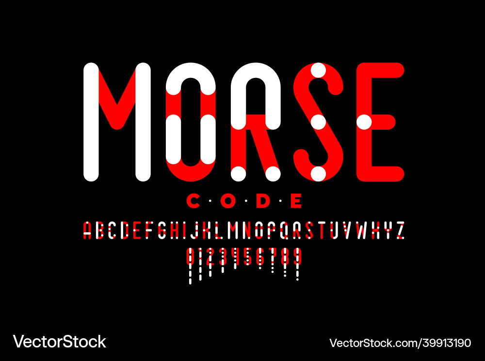 Morse Code Font & Alphabet vector image
