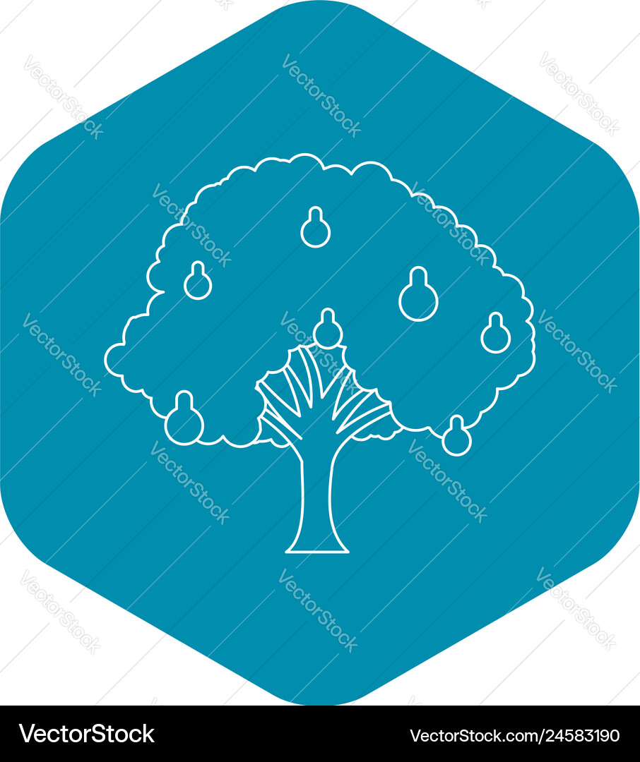 Pear tree icon outline style Pear tree icon outline style Vector Image