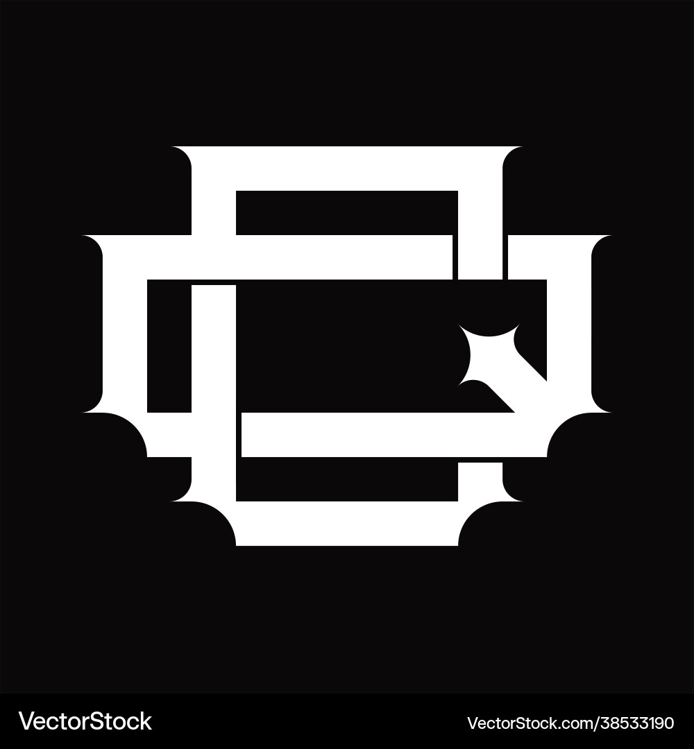 Qc logo monogram with vintage overlapping linked Vector Image