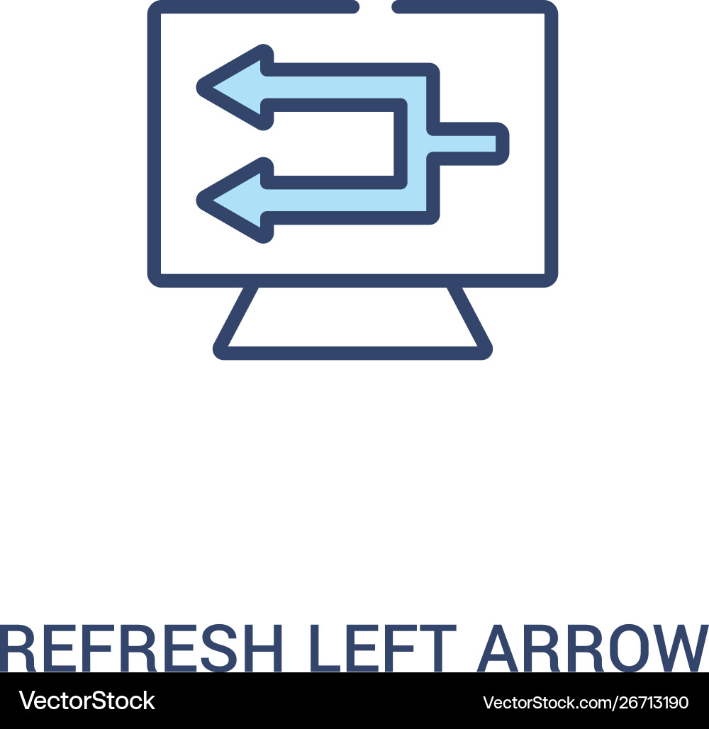Refresh left arrow concept 2 colored icon simple Refresh left arrow concept 2 colored icon simple vector image