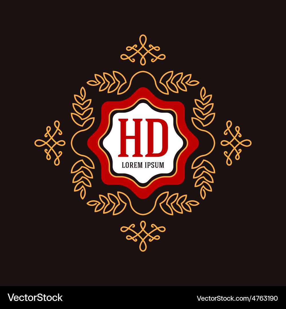 Royal Monogram Template Vector Image