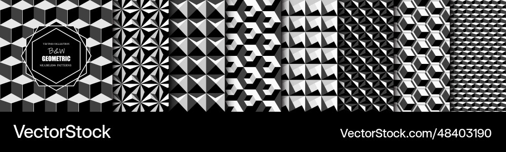 Sammlung von schwarz und weiß nahtlos geometrische Sammlung von schwarz und weiß nahtlos geometrische vektorbild