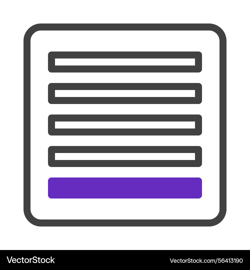 Structured interface simplified content display vector image