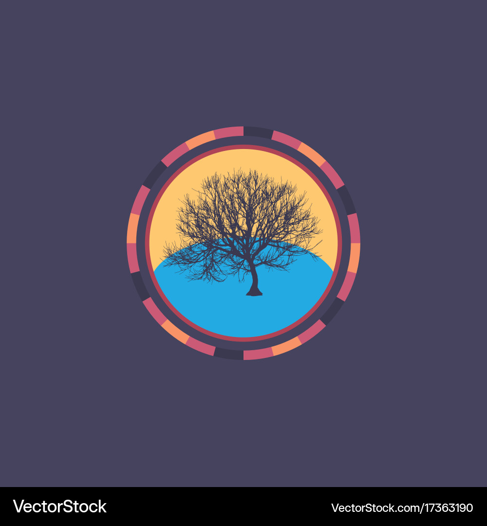 Technology colorful round background with tree vector image