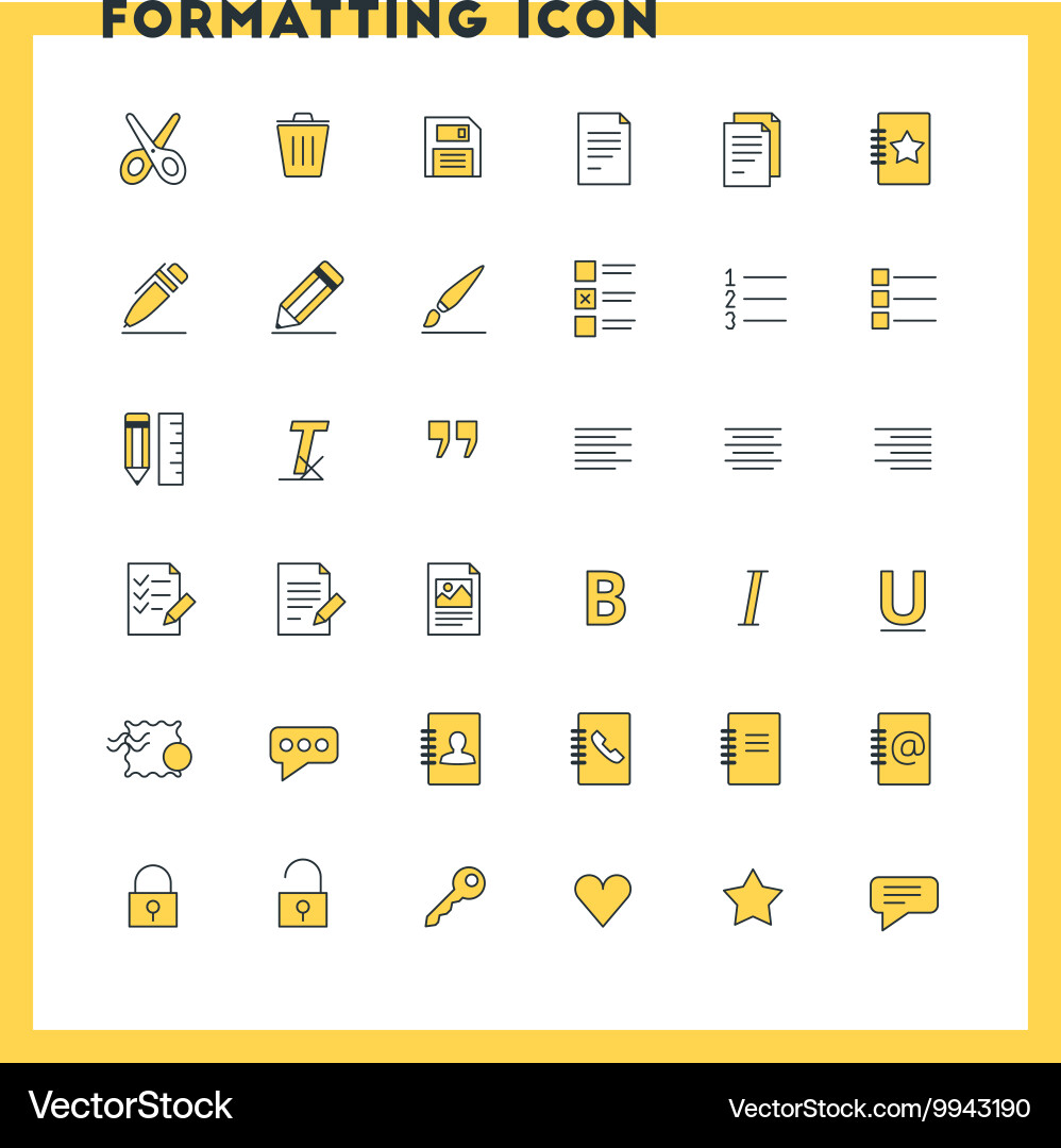 Text Formatting Icons - Flat Style vector image