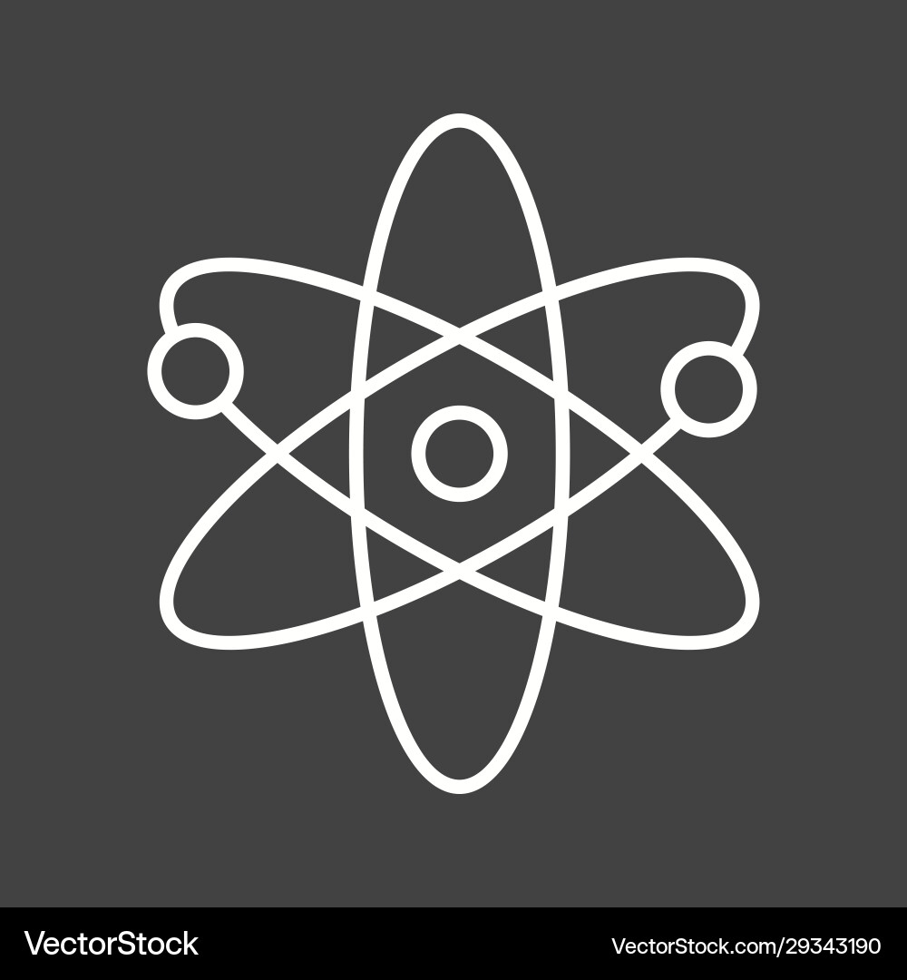 Unique atomic structure ii line icon vector image