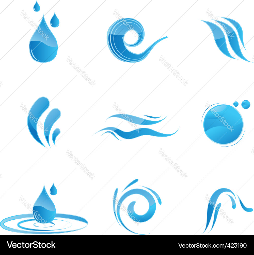 Wassertropfen Icons Vektorbild