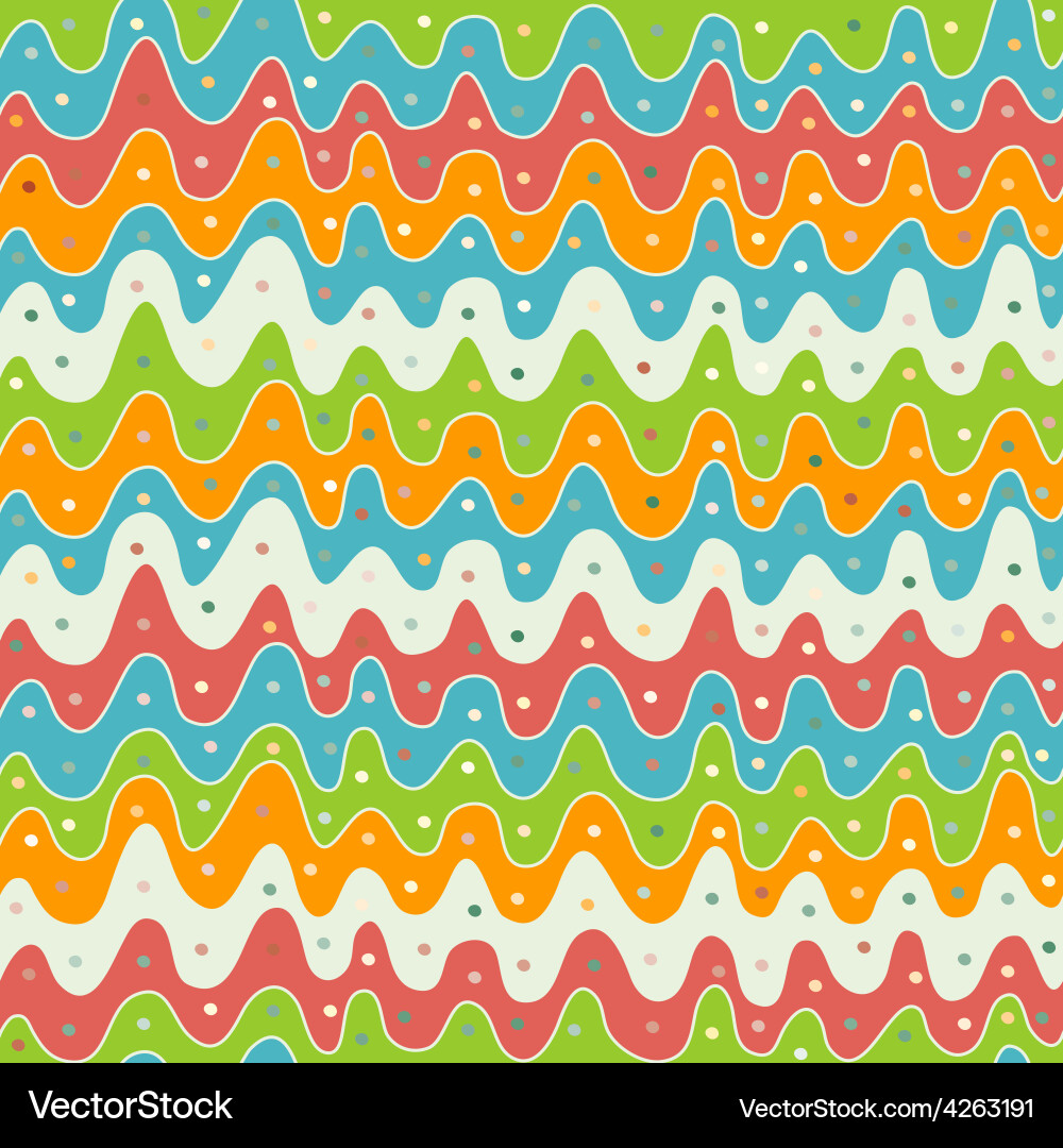 Abstract colored wave seamless pattern vector image