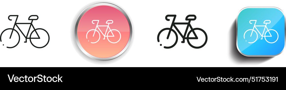 Bicycle icon thin linear regular and button style vector image
