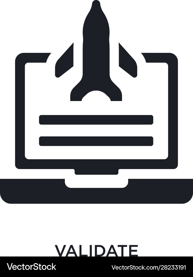 Black validate isolated icon simple element from Vector Image