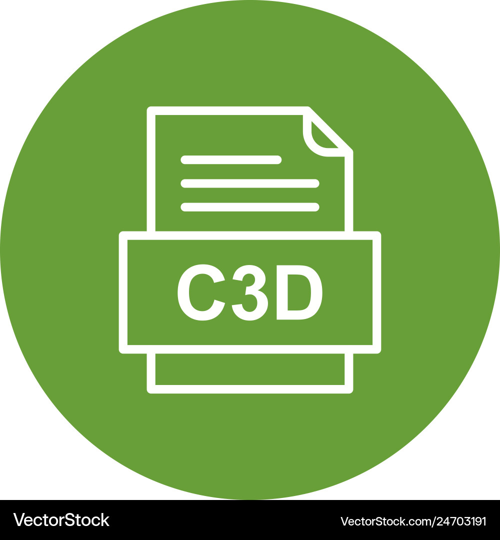 C3d file document icon vector image