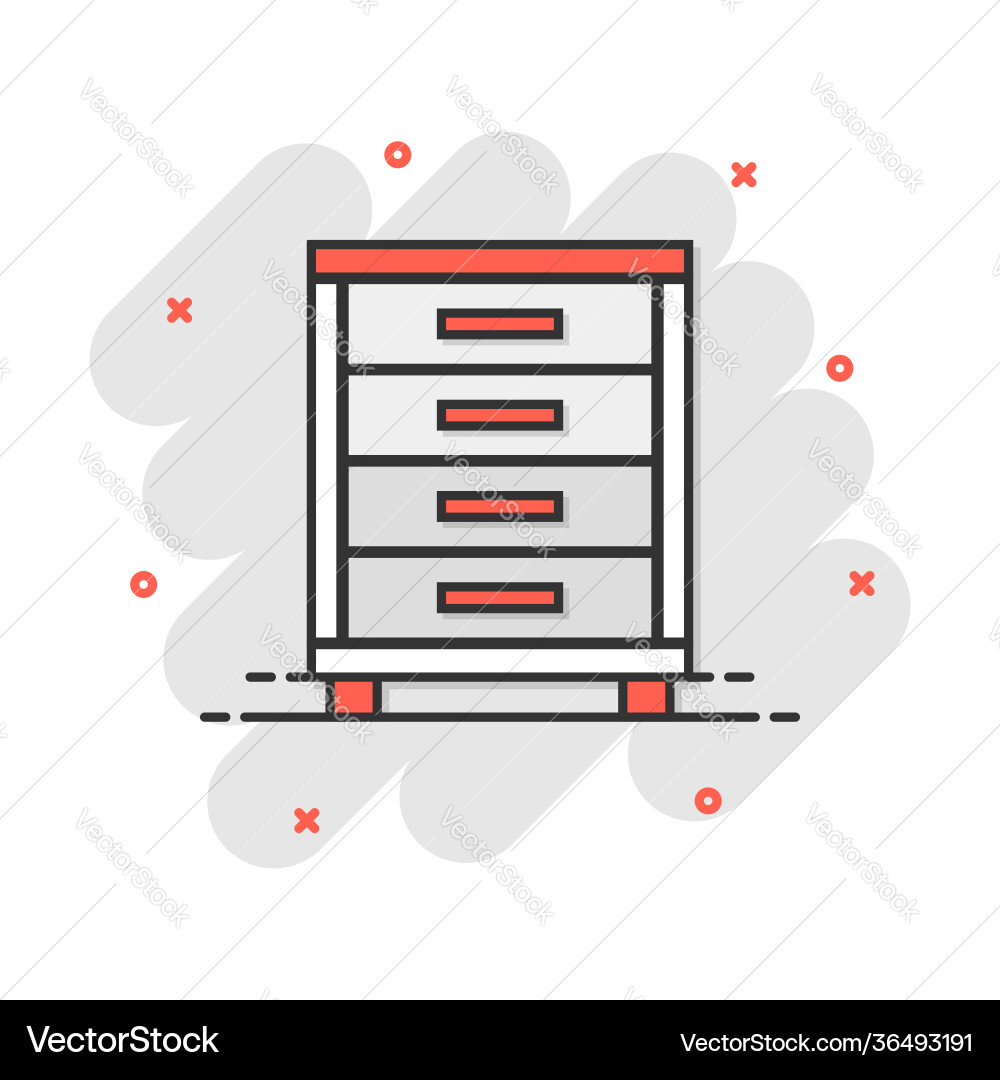 Cartoon cupboard icon in comic style furniture Cartoon cupboard icon in comic style furniture vector image