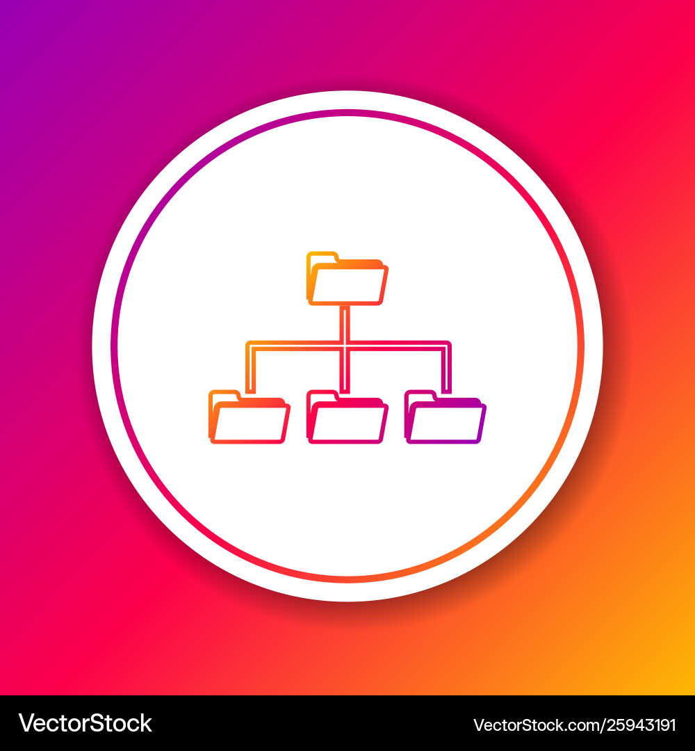 Color folder tree line icon isolated on Color folder tree line icon isolated on vector image