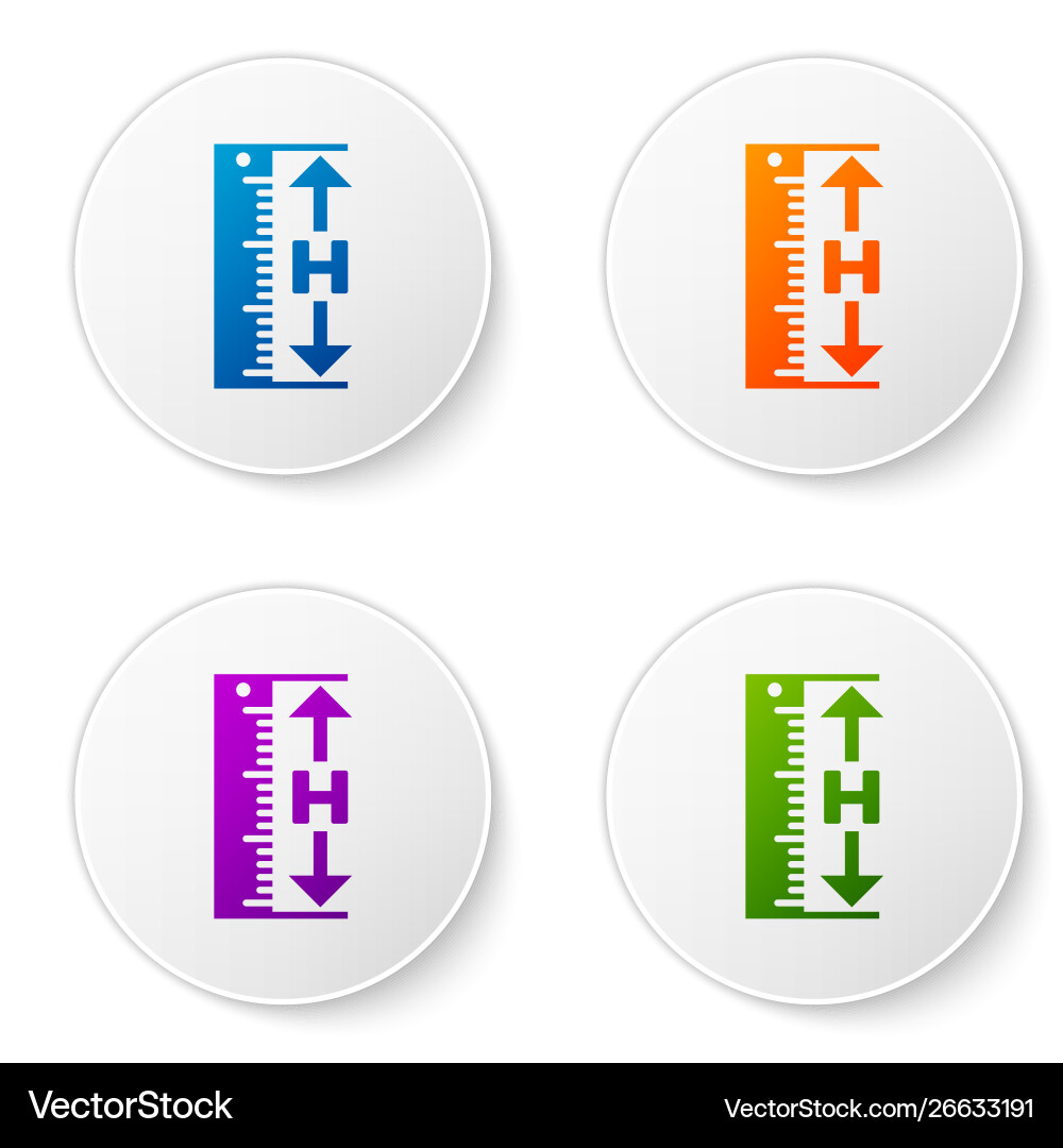 Color the measuring height and length icon Color the measuring height and length icon vector image