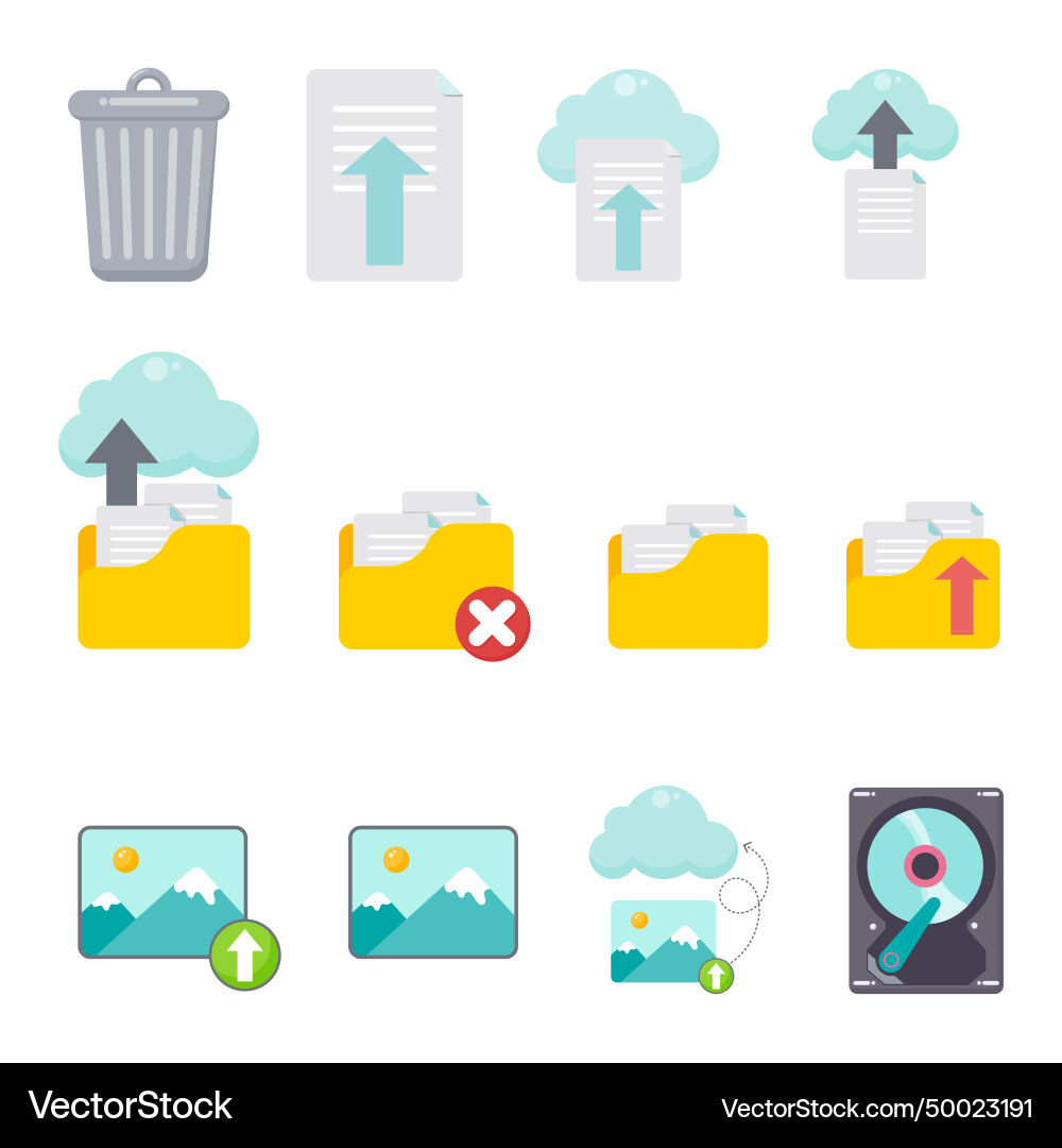 Computer file icon set Computer file icon set vector image