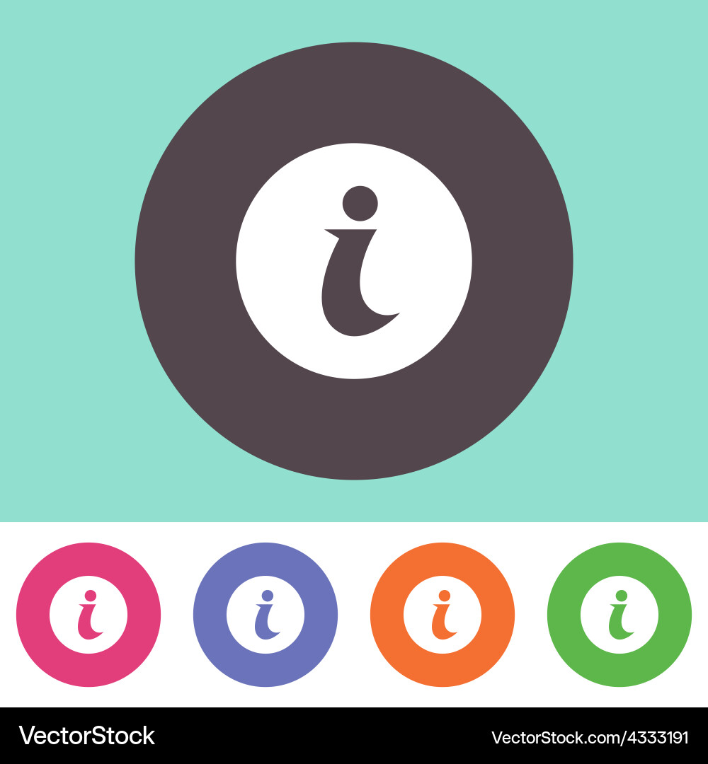 Information Icon - Round Button Vector Image