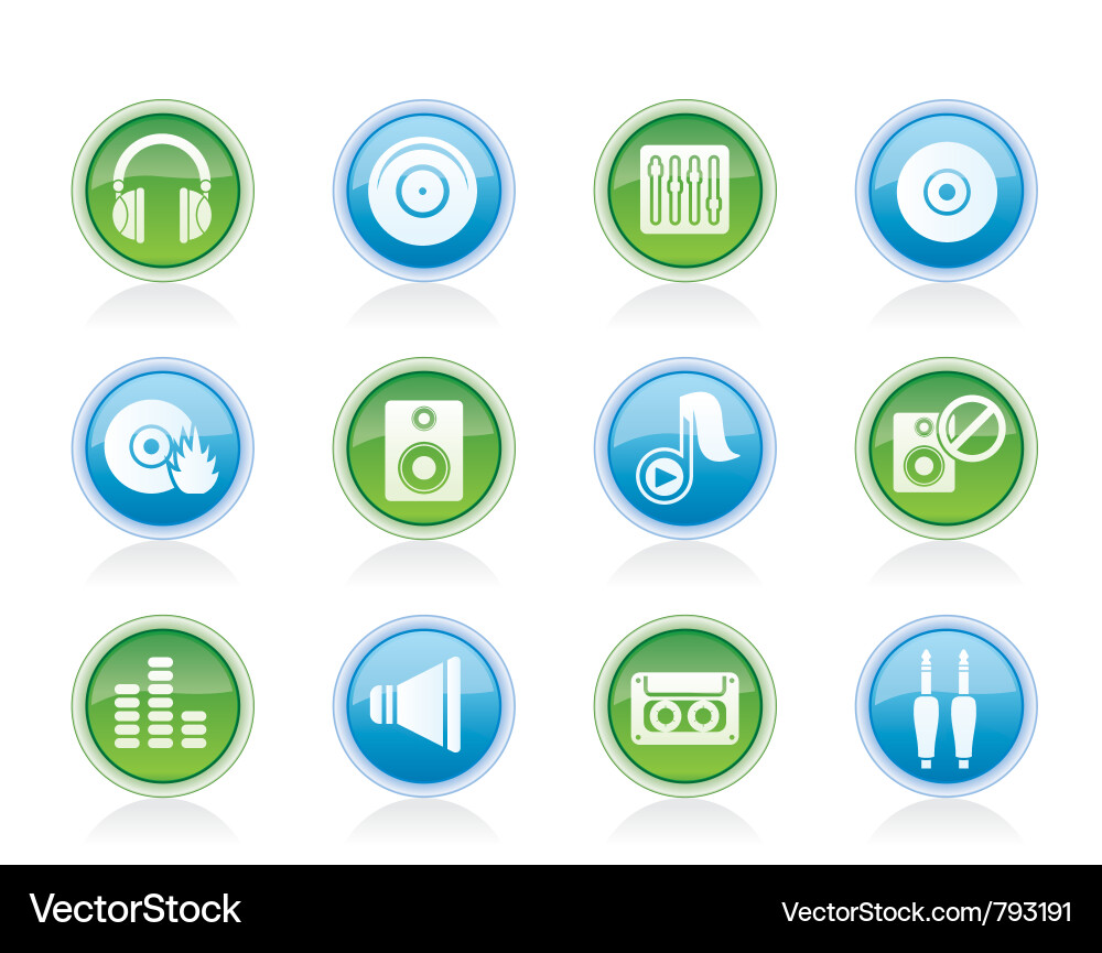 Musik Icon Set - Audio & Sound Vektorbild