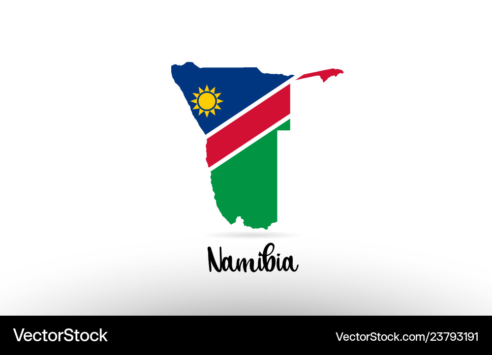 Namibia country flag inside map contour design Vector Image