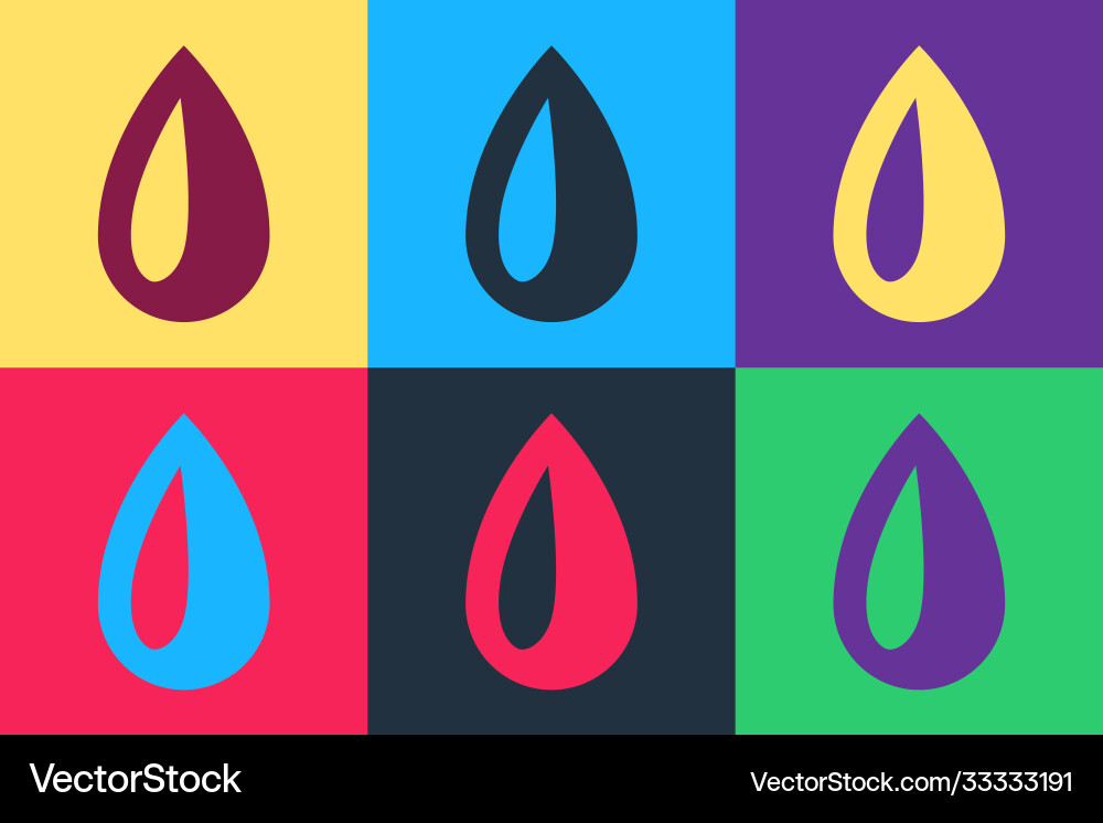 Pop art drop icon isolated on color background Pop art drop icon isolated on color background vector image