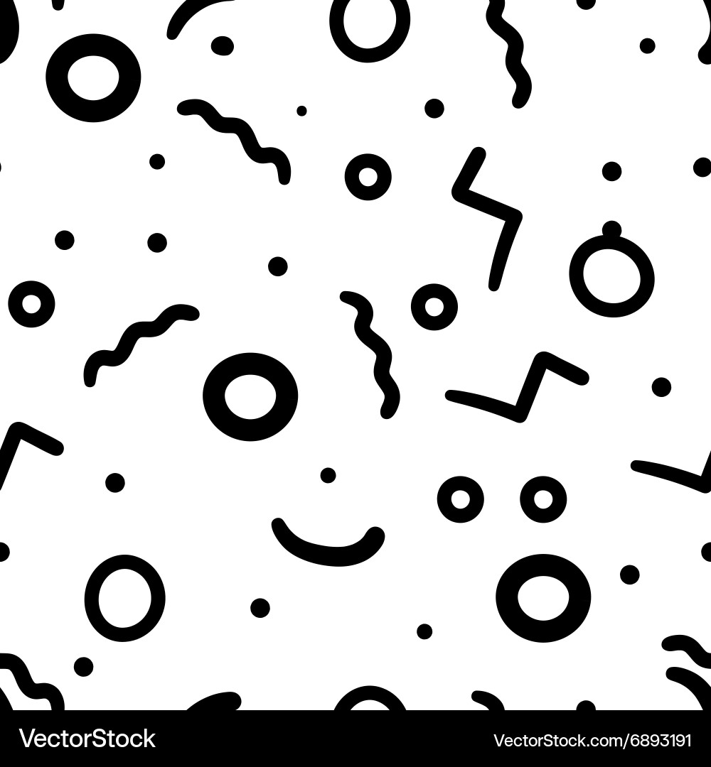 Seamless pattern in memphis style 1 vector image