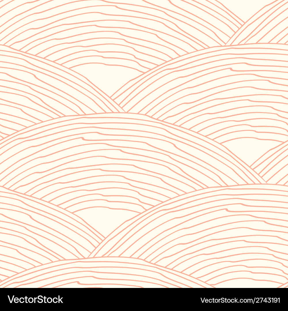 Seamless pattern with abstract doodle wavy scale vector image