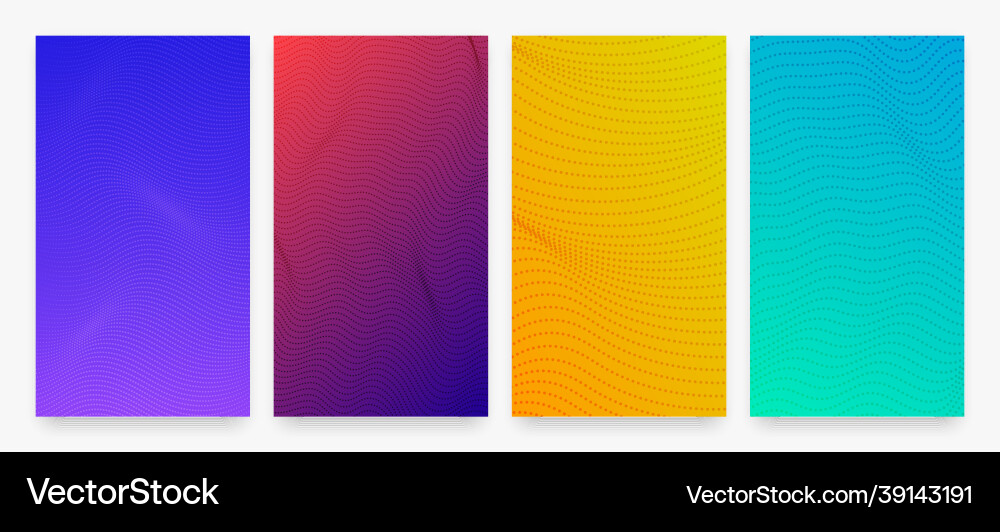 Set of halftone gradient backgrounds with dots Set of halftone gradient backgrounds with dots vector image