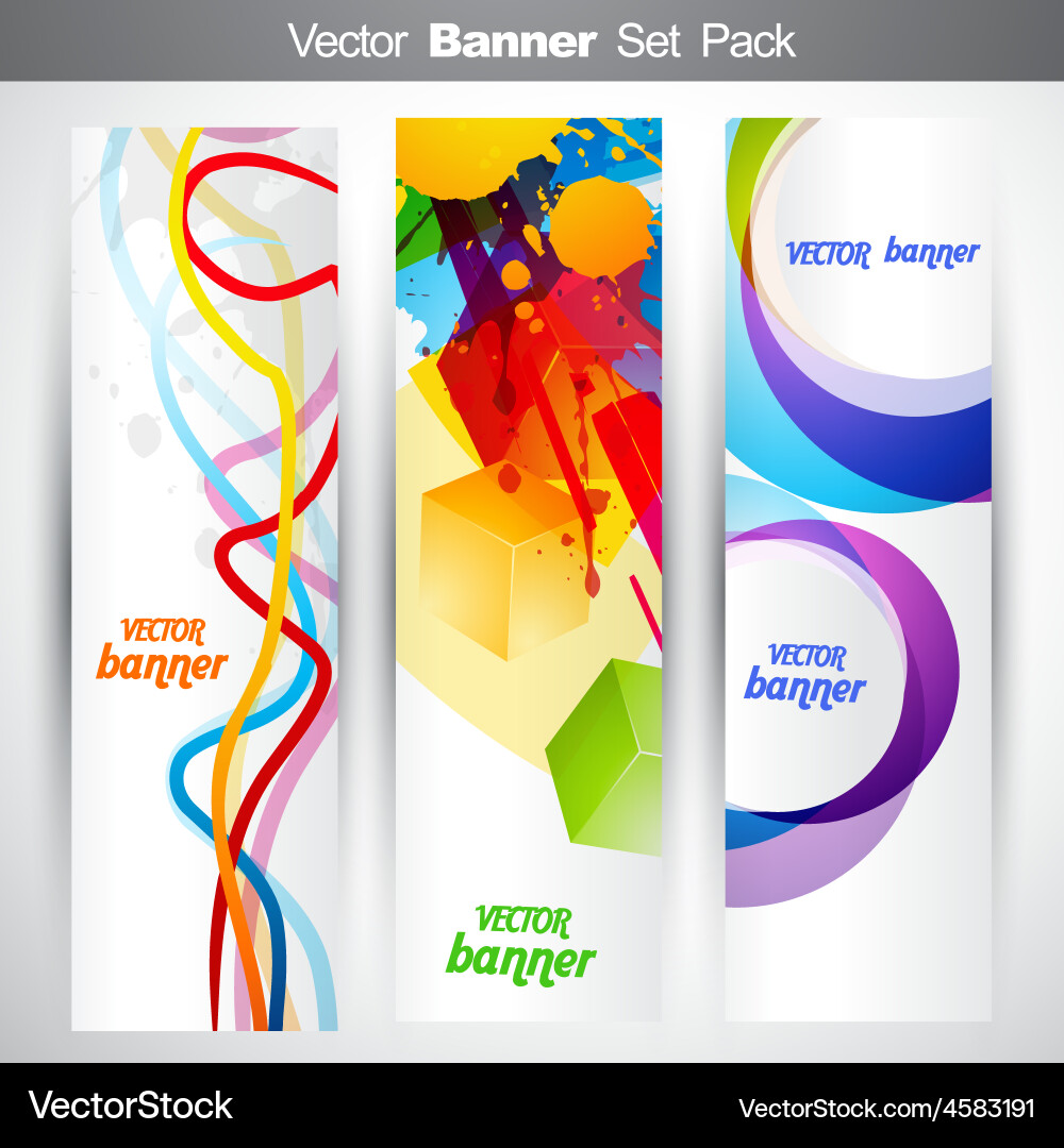 Set of vertical headers Vector Image