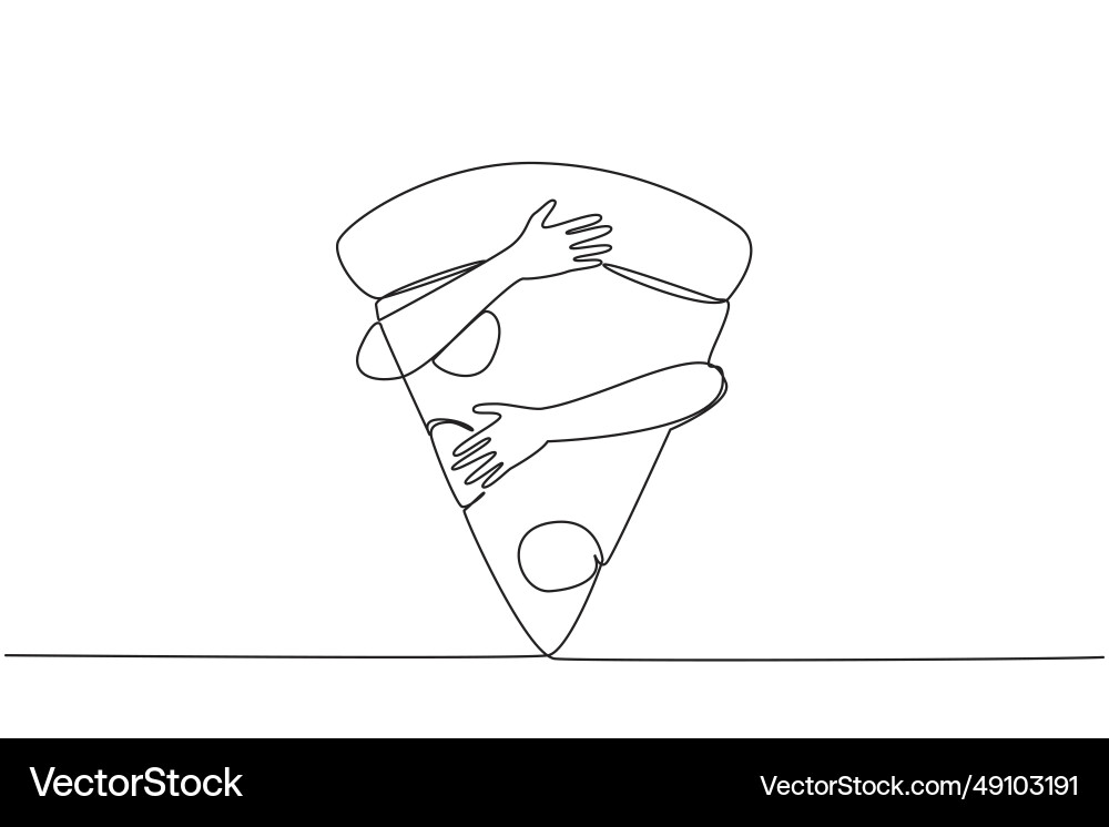 Single continuous line drawing of hands hugging Single continuous line drawing of hands hugging Vector Image