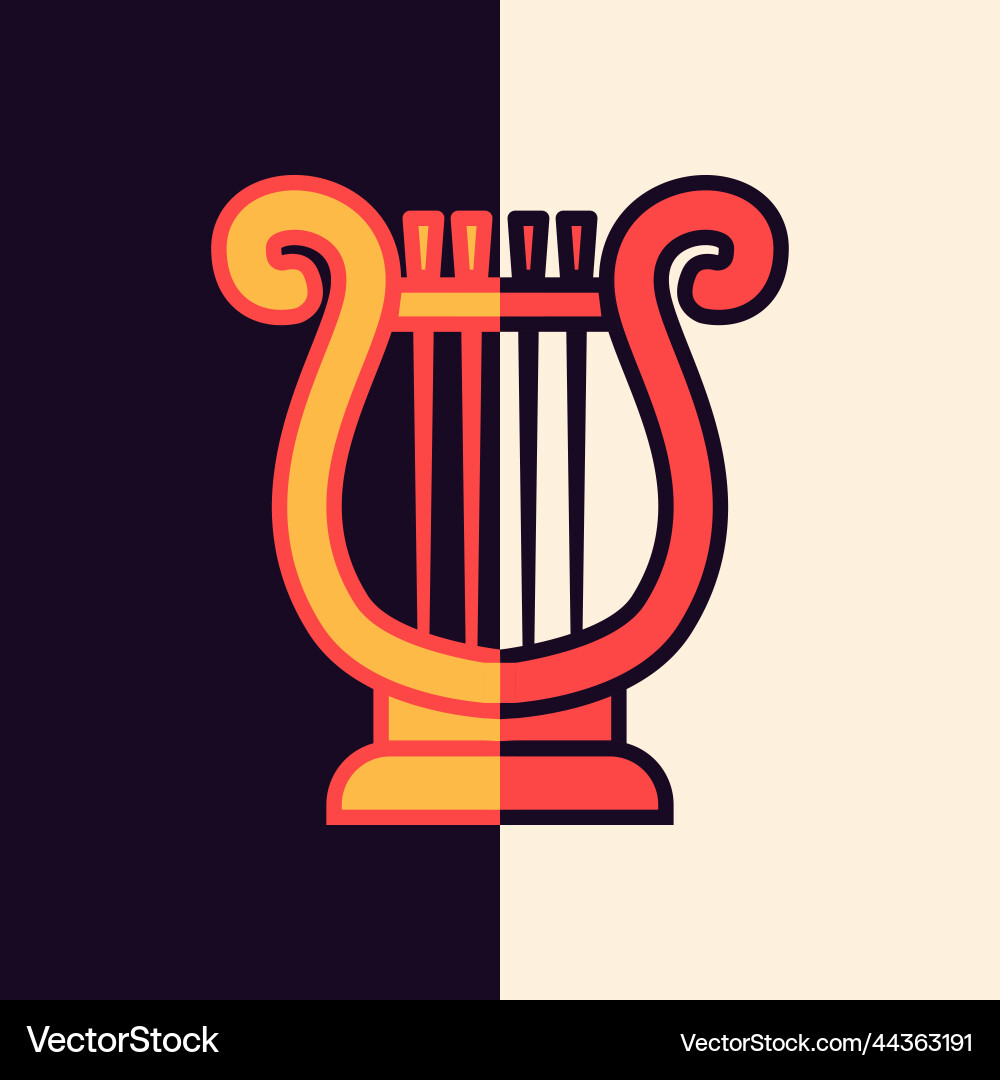 Theater harp music flat symbol Theater harp music flat symbol vector image