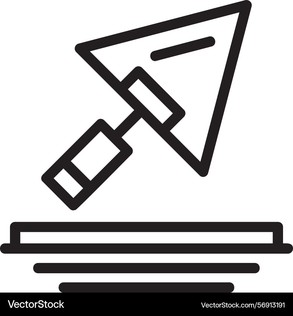 Trowel linear style icon design Vector Image