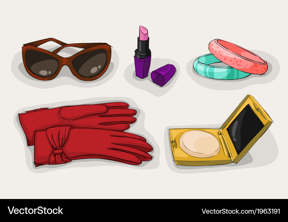 Women's Fashion Accessories Set vector image