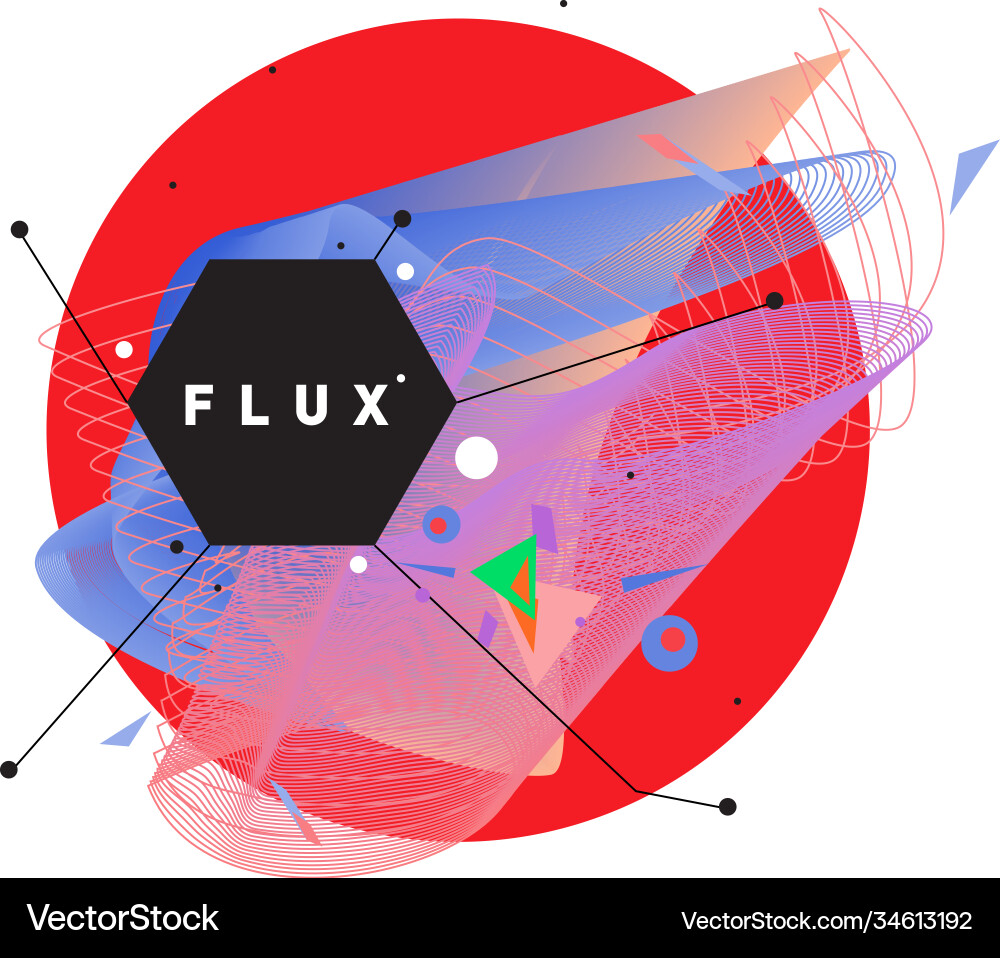 3d colorful wave background dynamic flux effect Vector Image
