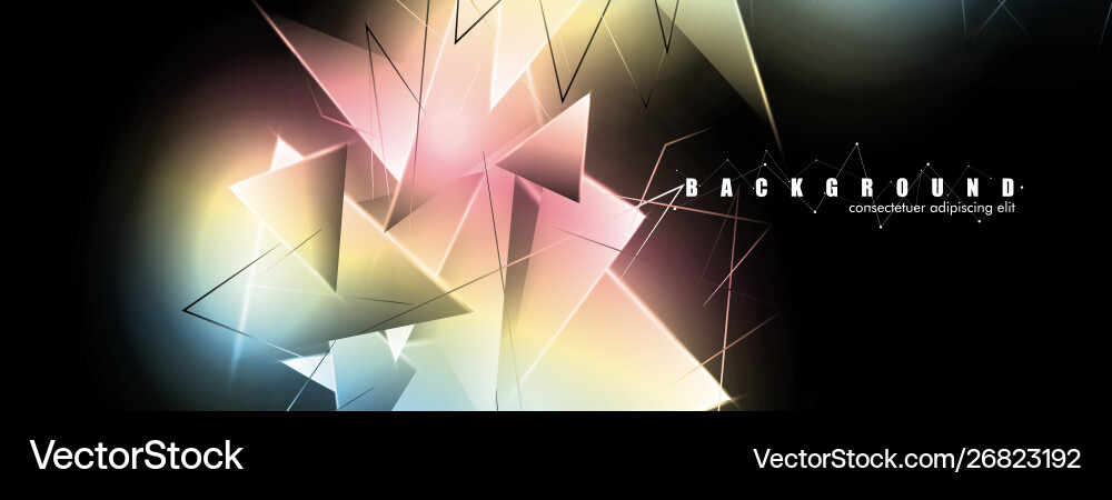 Abstract background with glowing triangles vector image