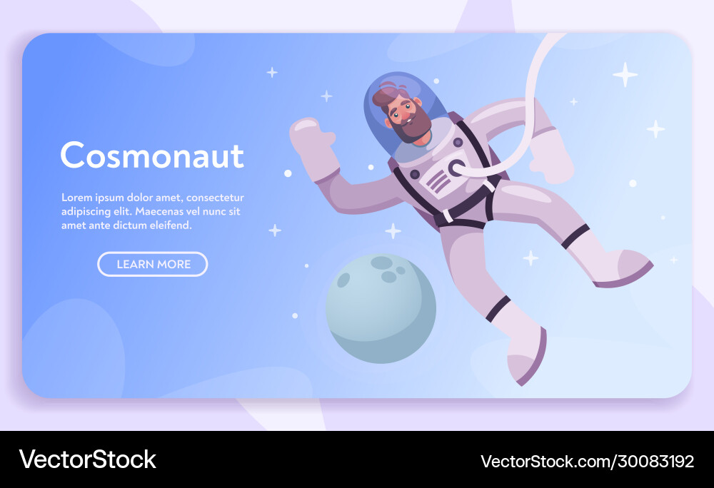 Astronaut character exploring outer space cartoon Astronaut character exploring outer space cartoon vector image