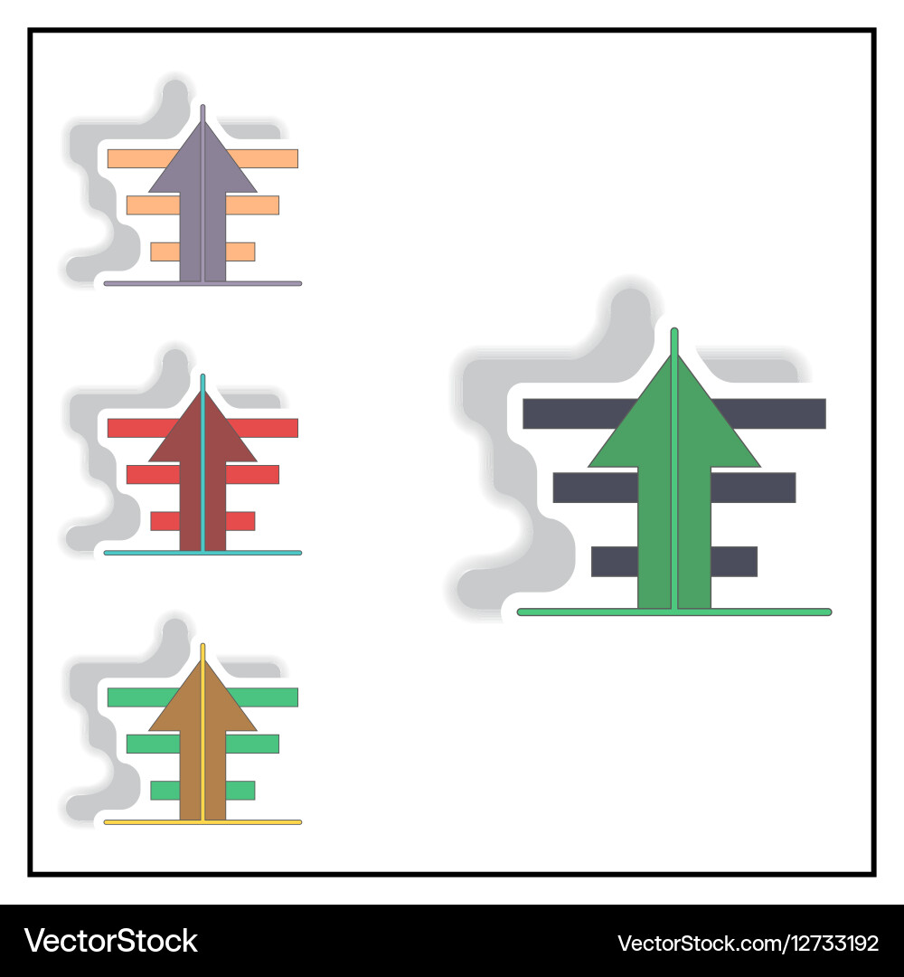 Bar graph with rising arrow Vector Image