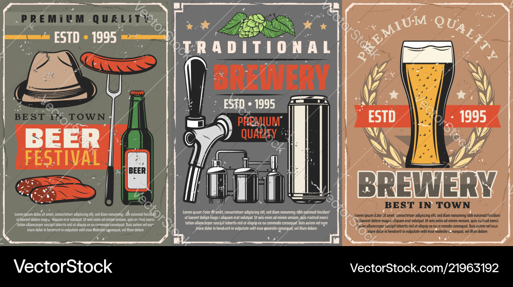 Beer pub and brewery process Beer pub and brewery process vector image