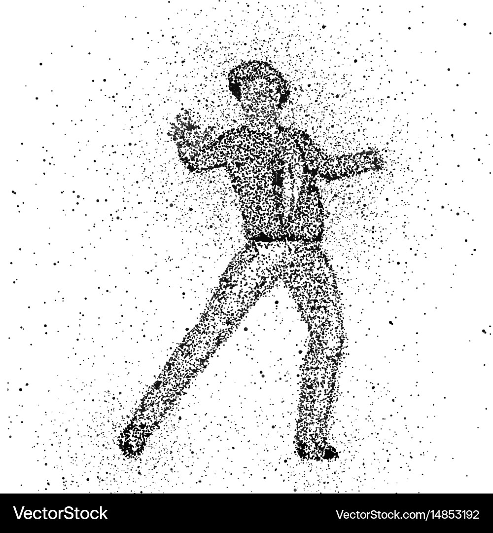 Exploding Dot Dancer Silhouette Vector Image