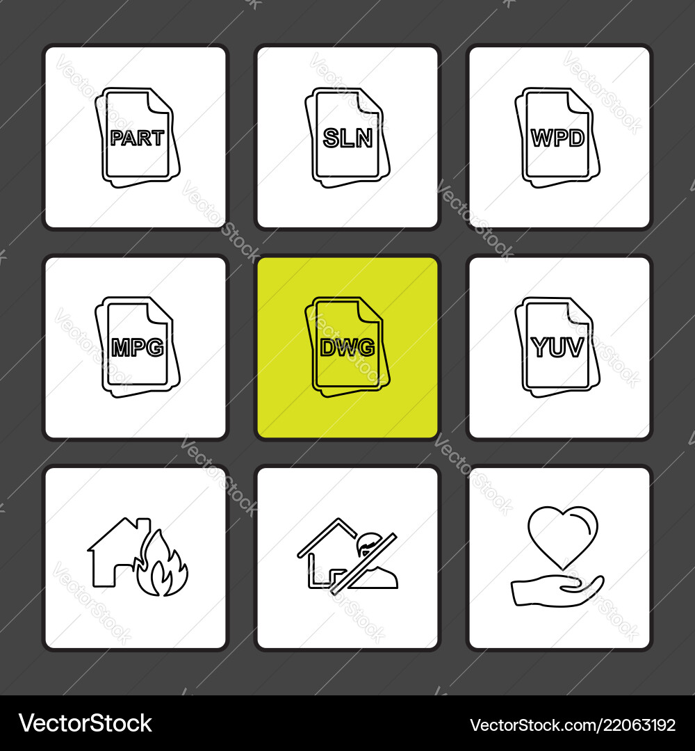 File type files documents eps icons set vector image