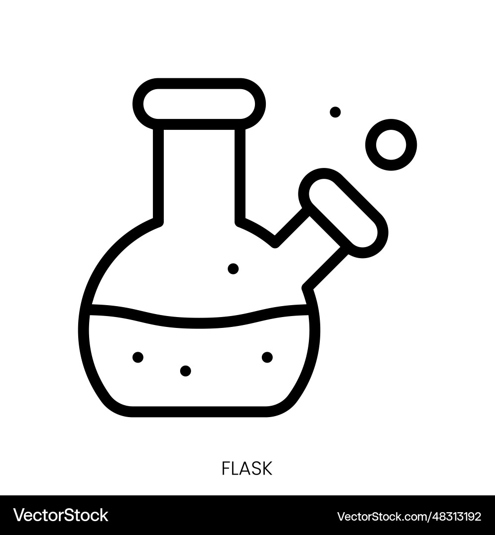 Flask icon line art style design isolated Flask icon line art style design isolated Vector Image