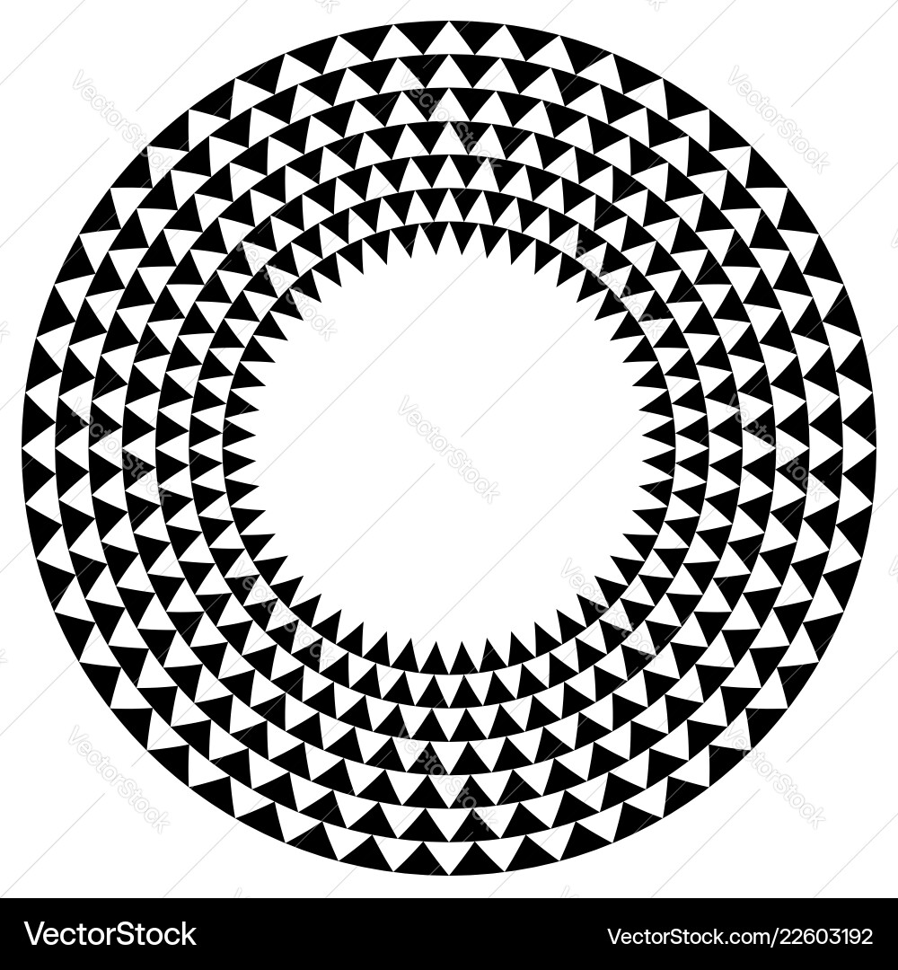 Geometric Triangle Pattern - Circular vector image