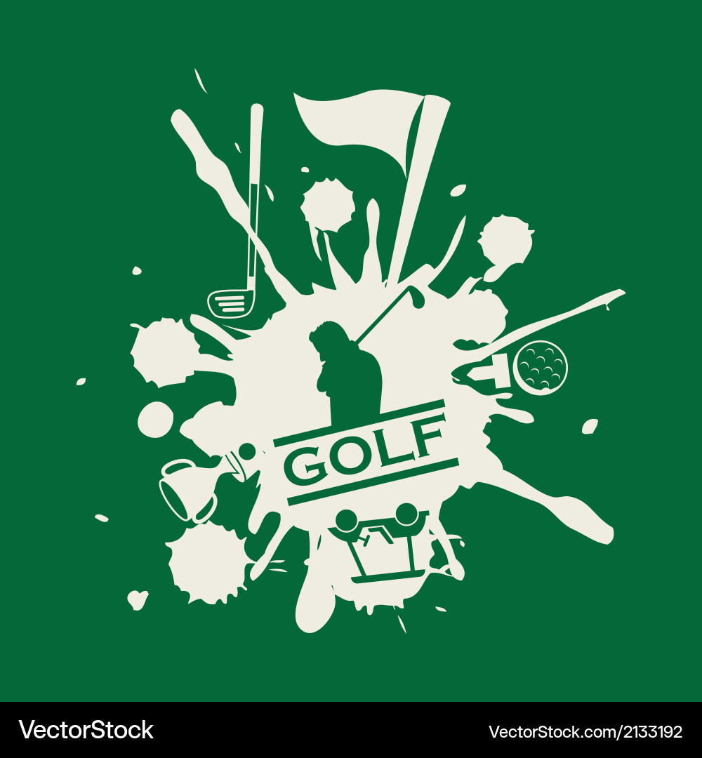 Golf Splash Green Background Vector Image