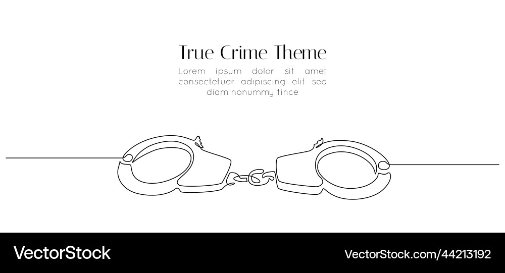 Handcuffs in one continuous line drawing symbol Vector Image