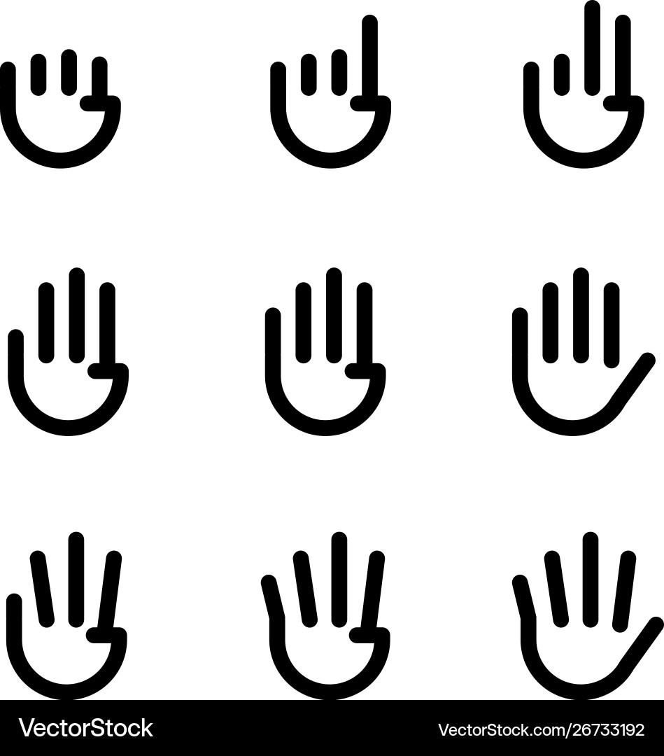 Handgesten Zeilensymbole Set Handgesten Zeilensymbole Set vektorbild