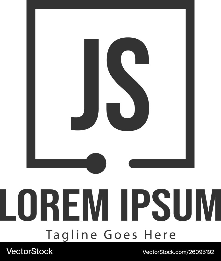 Initial js logo template with modern frame Initial js logo template with modern frame vector image