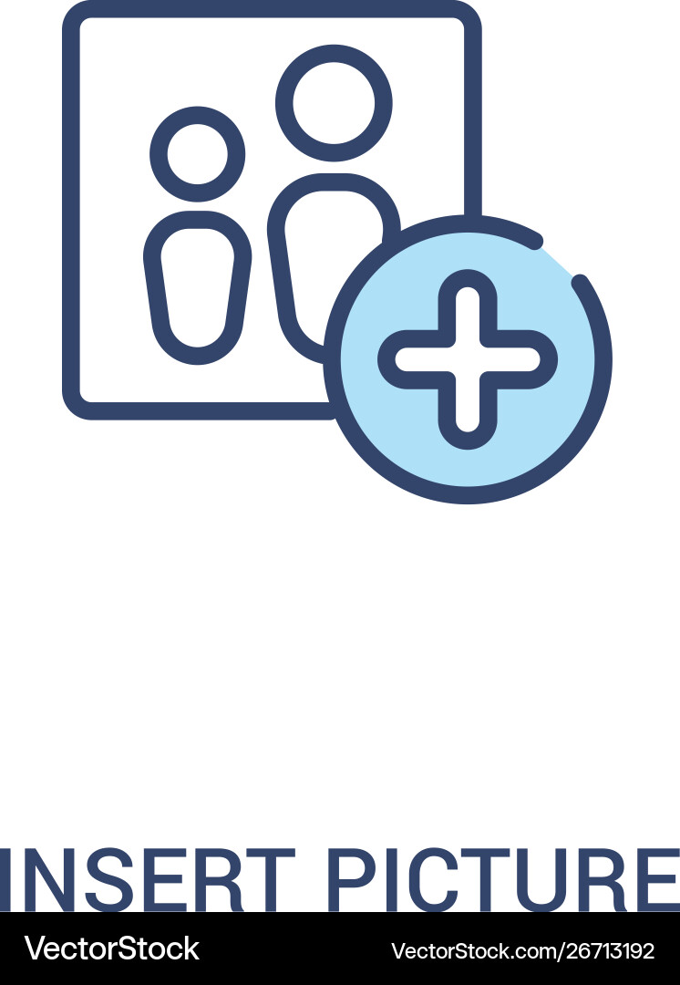 Insert picture concept 2 colored icon simple line Insert picture concept 2 colored icon simple line vector image