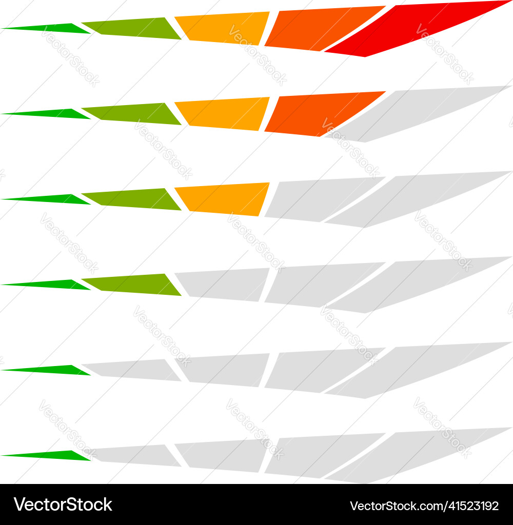 Level progress bar indicator low-high progression Level progress bar indicator low-high progression vector image