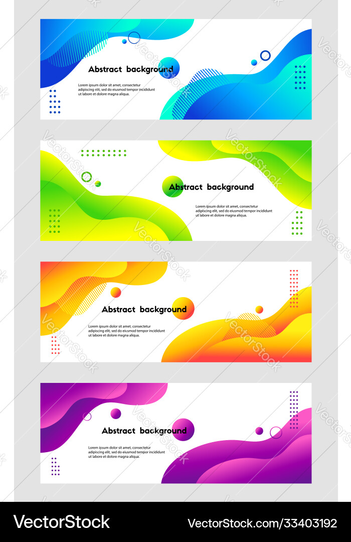 Liquid abstract backgrounds set fluid Royalty Free Vector