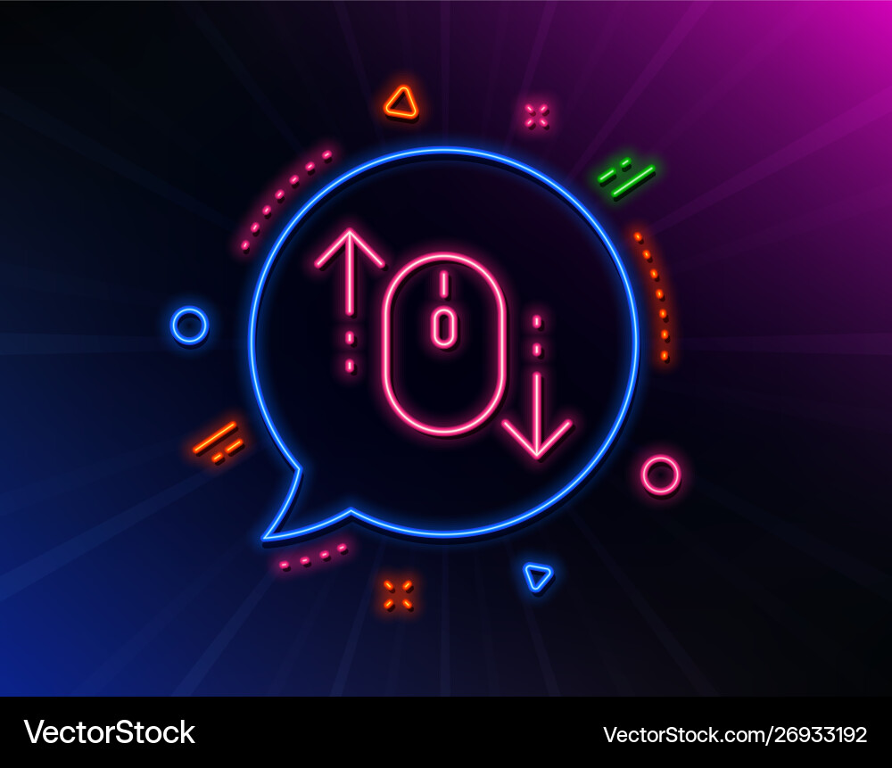 Scroll down mouse line icon scrolling screen sign Scroll down mouse line icon scrolling screen sign vector image