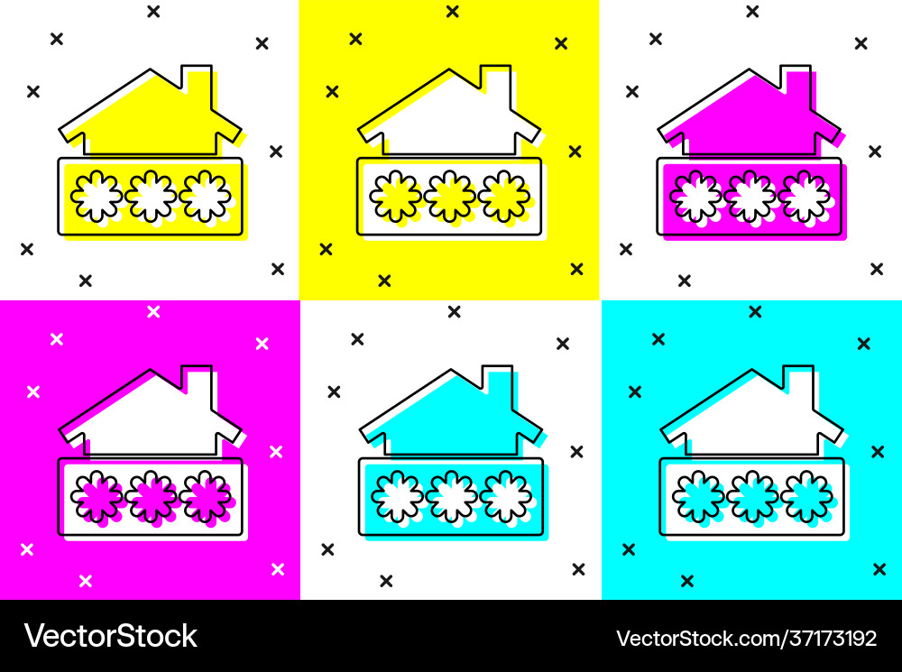 Set house with password notification icon isolated Set house with password notification icon isolated vector image